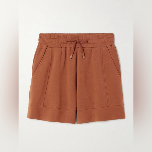 Varley Pants - Varley Atrium jersey drawstring shorts in brown